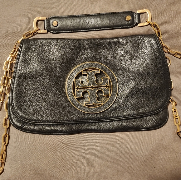 Tory Burch Black Leather Reva Logo Crossbody Bag - Picture 2 of 8